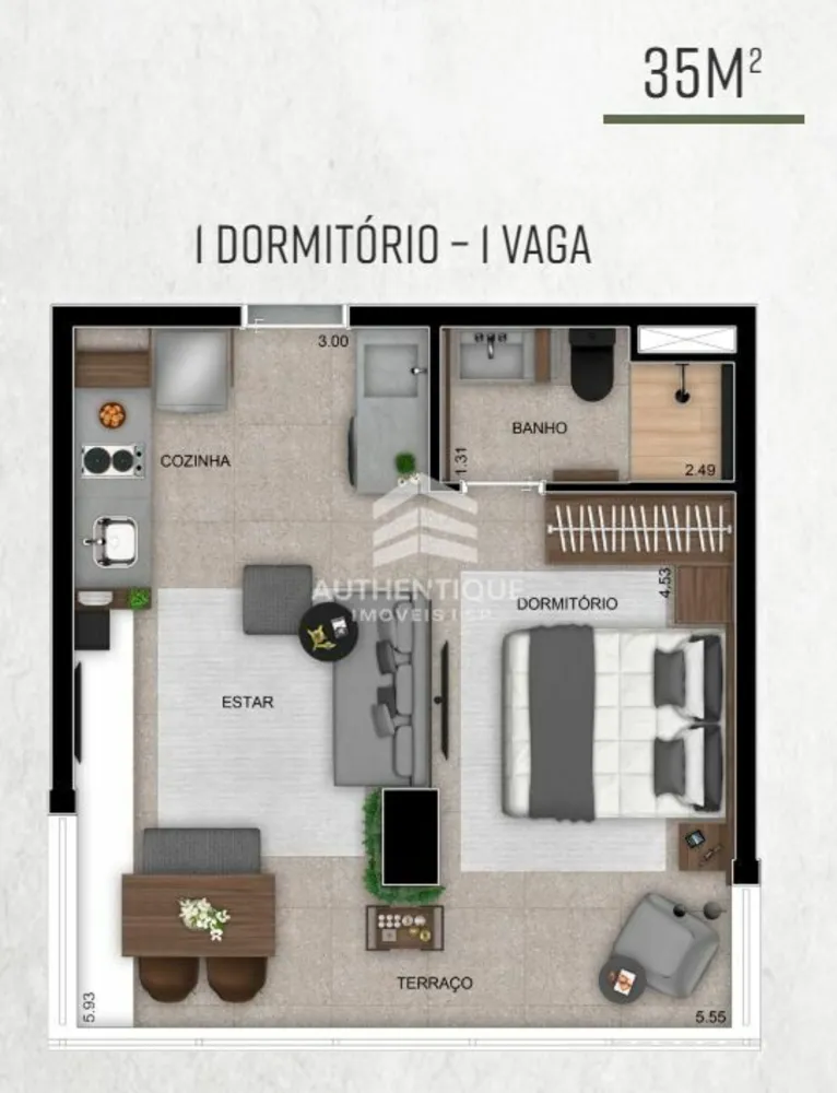 Apartamento, 1 quarto, 36 m² - Foto 6