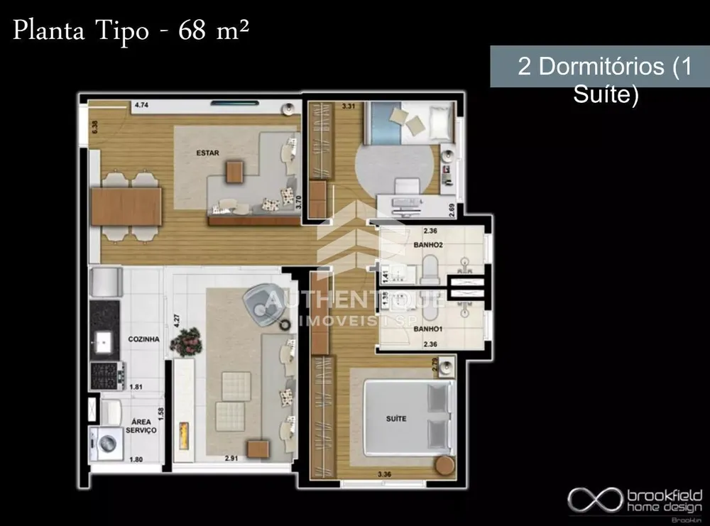 Apartamento, 2 quartos, 69 m² - Foto 9