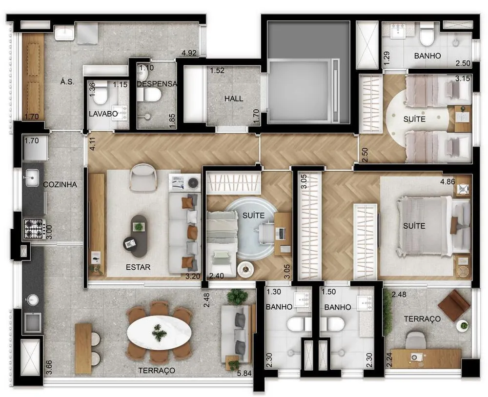 Cobertura, 3 quartos, 233 m² - Foto 6