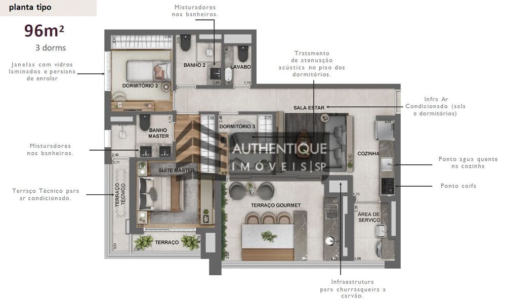 Apartamento, 3 quartos, 96 m² - Foto 9