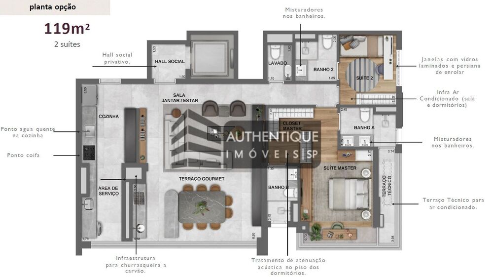 Apartamento, 3 quartos, 96 m² - Foto 2