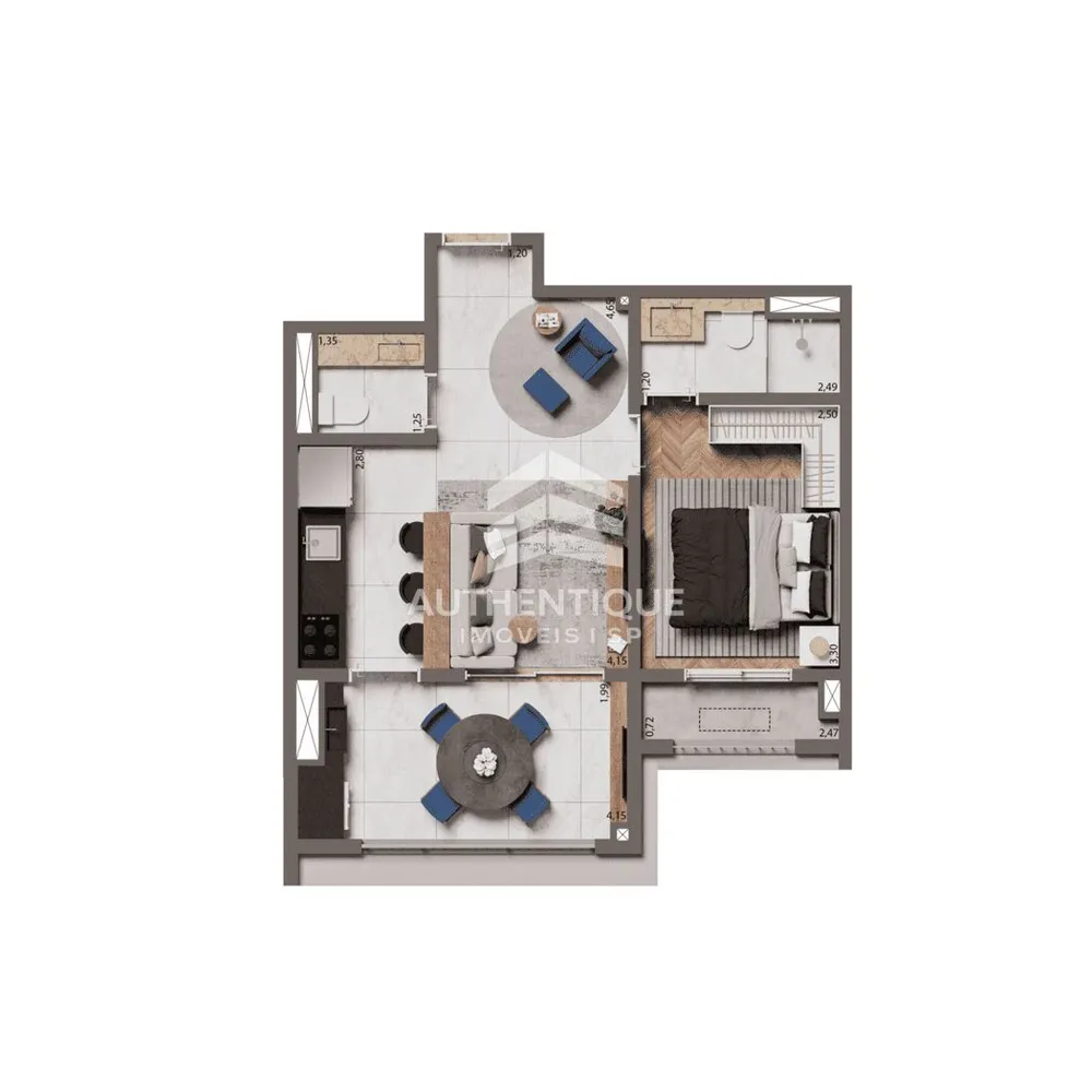 Apartamento, 1 quarto, 45 m² - Foto 3