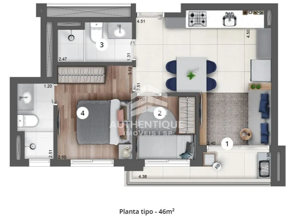 Apartamento, 2 quartos, 45 m² - Foto 11