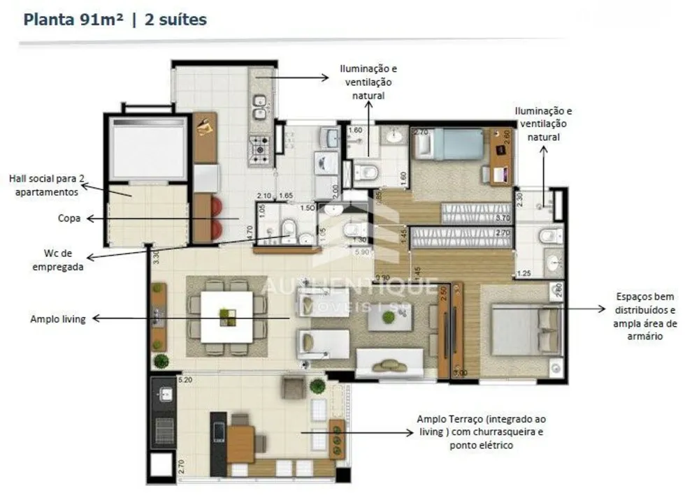 Apartamento, 2 quartos, 91 m² - Foto 14