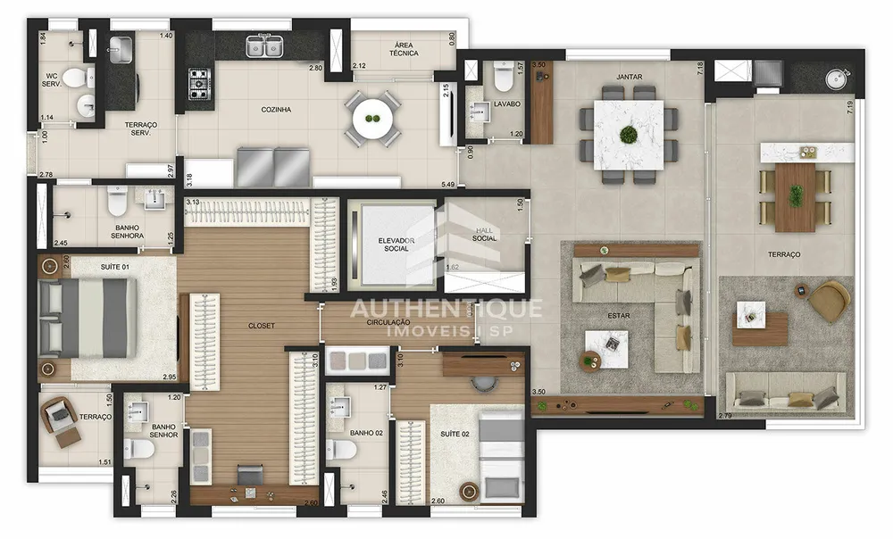 Apartamento, 3 quartos, 141 m² - Foto 3