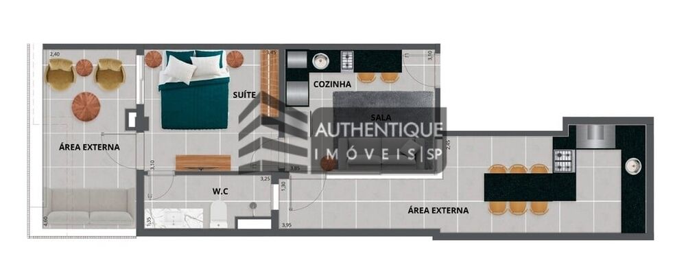 Apartamento, 1 quarto, 48 m² - Foto 2