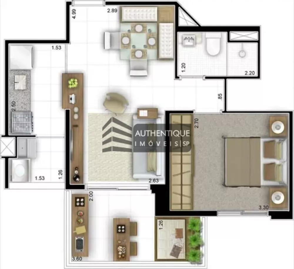 Apartamento à venda com 1 quarto, 46m² - Foto 7