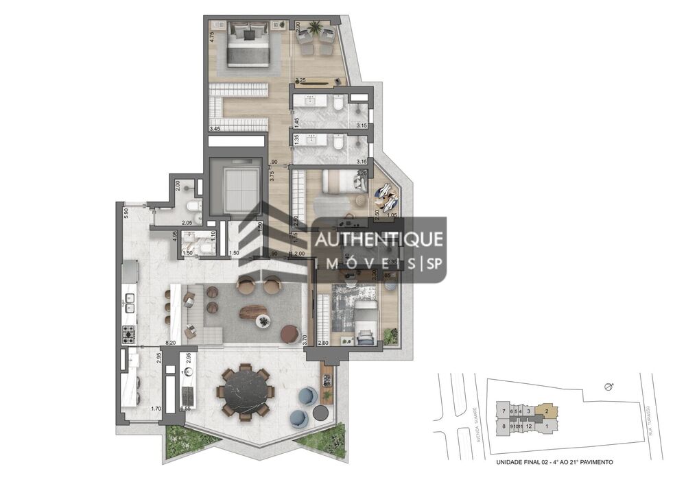 Apartamento, 3 quartos, 161 m² - Foto 2