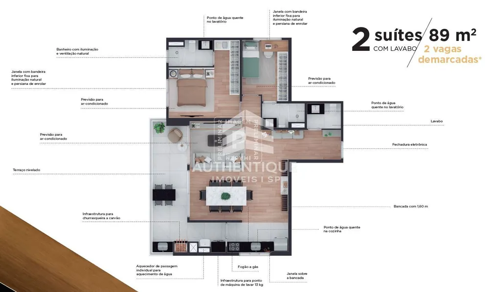 Apartamento, 2 quartos, 89 m² - Foto 1