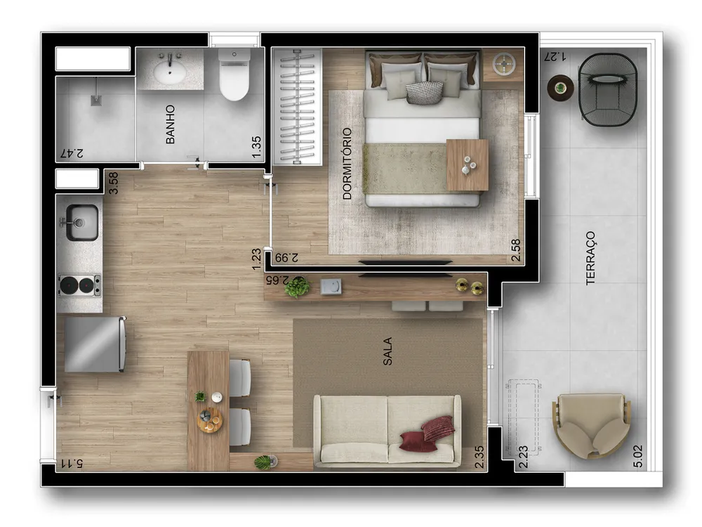 Apartamento, 1 quarto, 47 m² - Foto 10