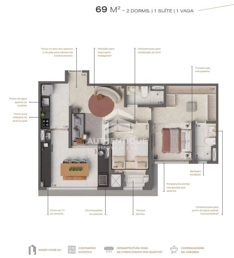 Apartamento, 2 quartos, 69 m² - Foto 13