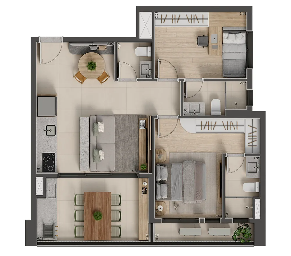 Apartamento, 2 quartos, 69 m² - Foto 9