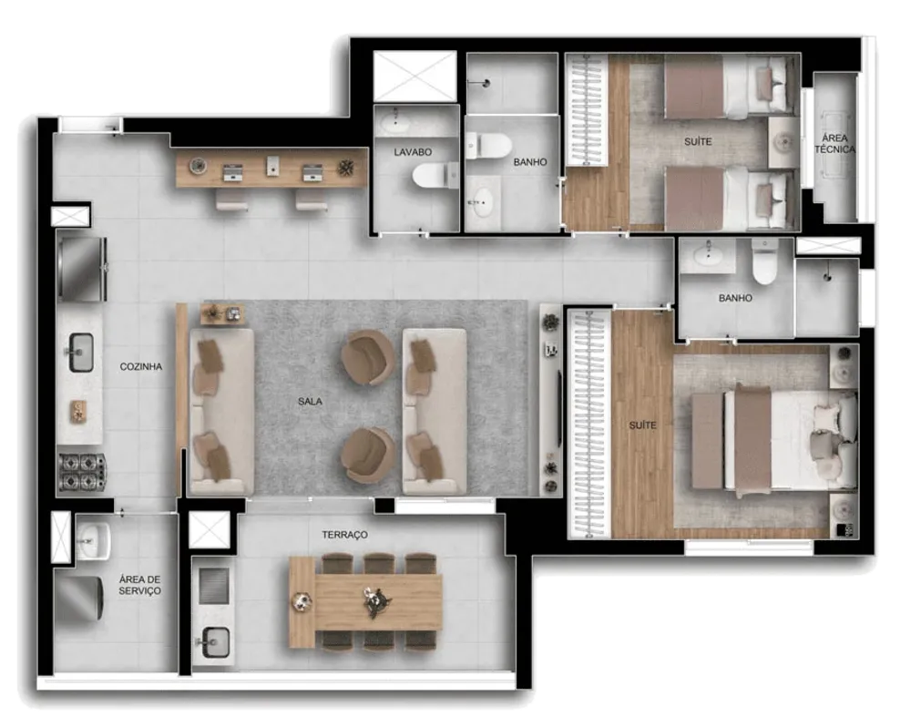 Apartamento, 2 quartos, 60 m² - Foto 1
