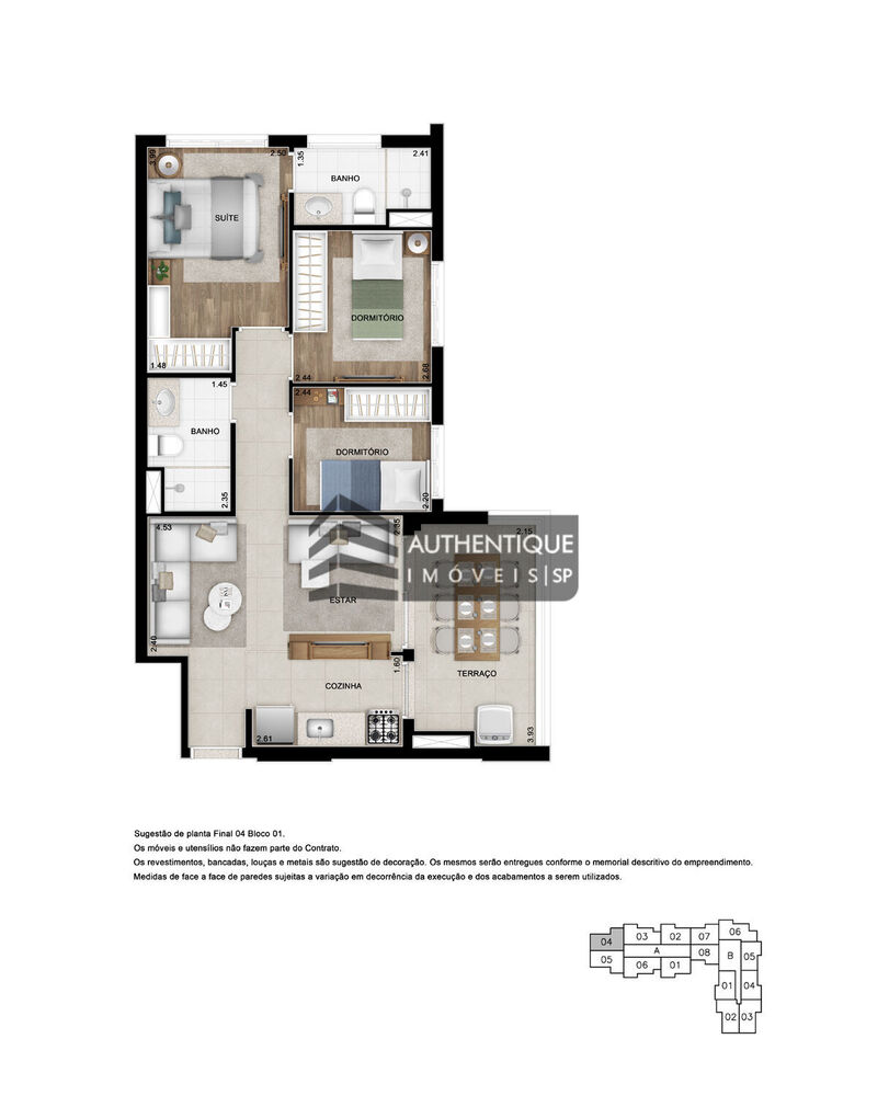 Apartamento, 3 quartos, 66 m² - Foto 1