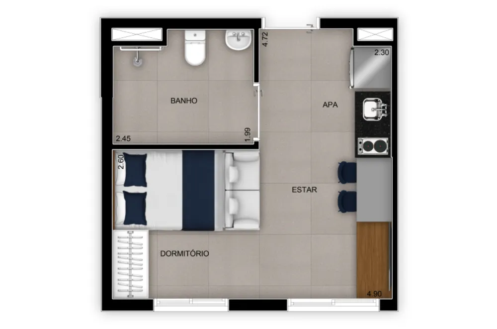 Apartamento, 2 quartos, 38 m² - Foto 8