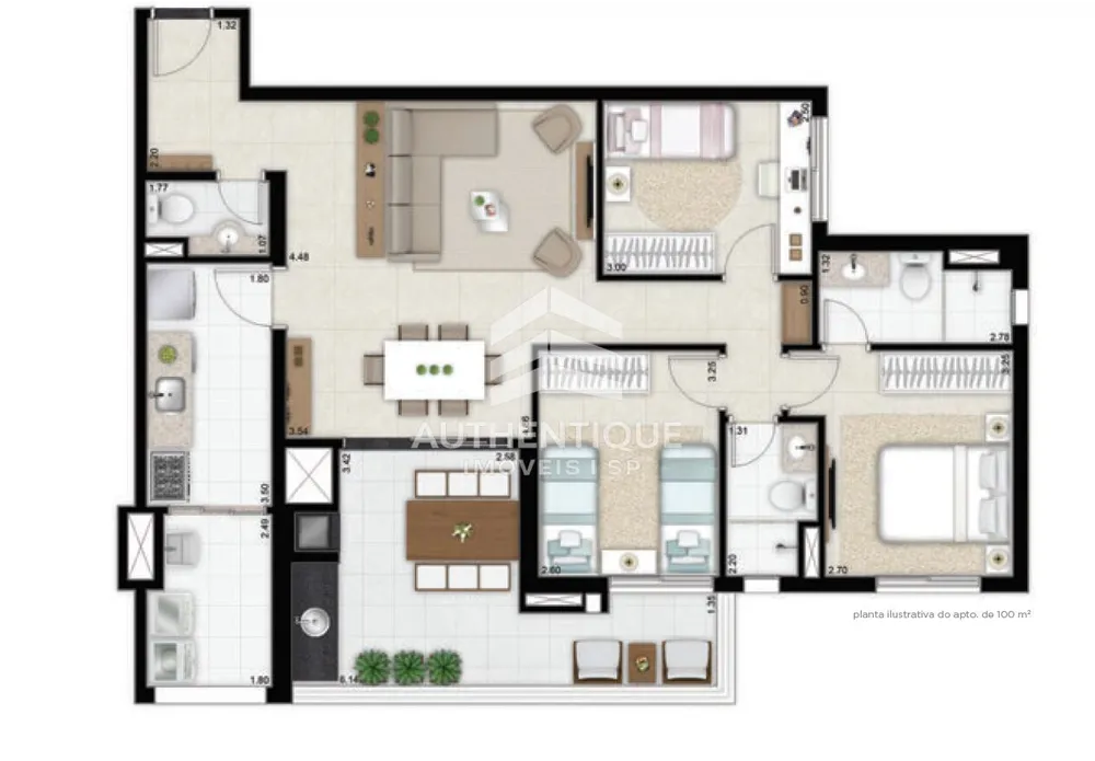 Apartamento, 3 quartos, 100 m² - Foto 7