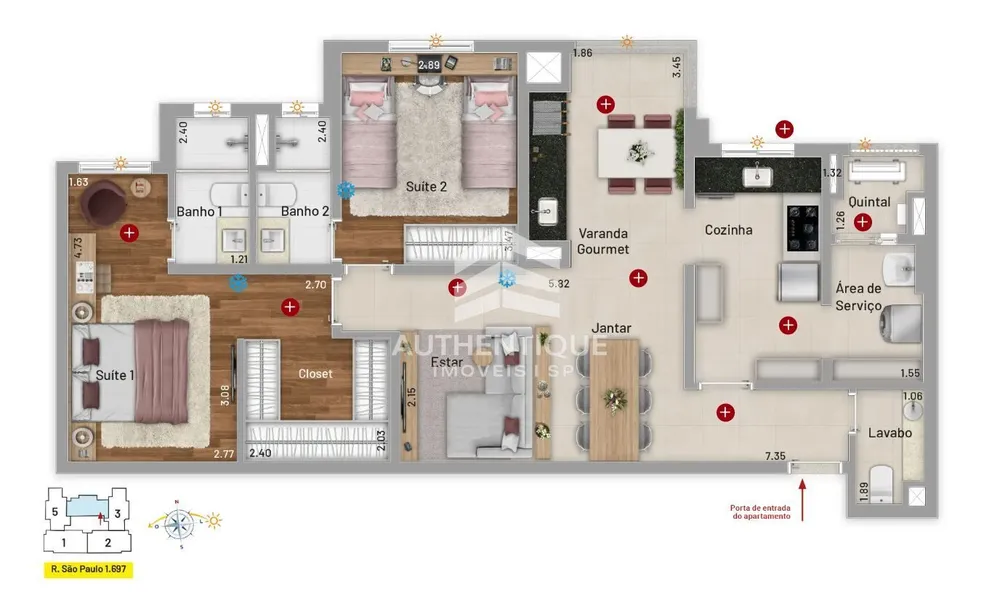 Apartamento, 2 quartos, 90 m² - Foto 1