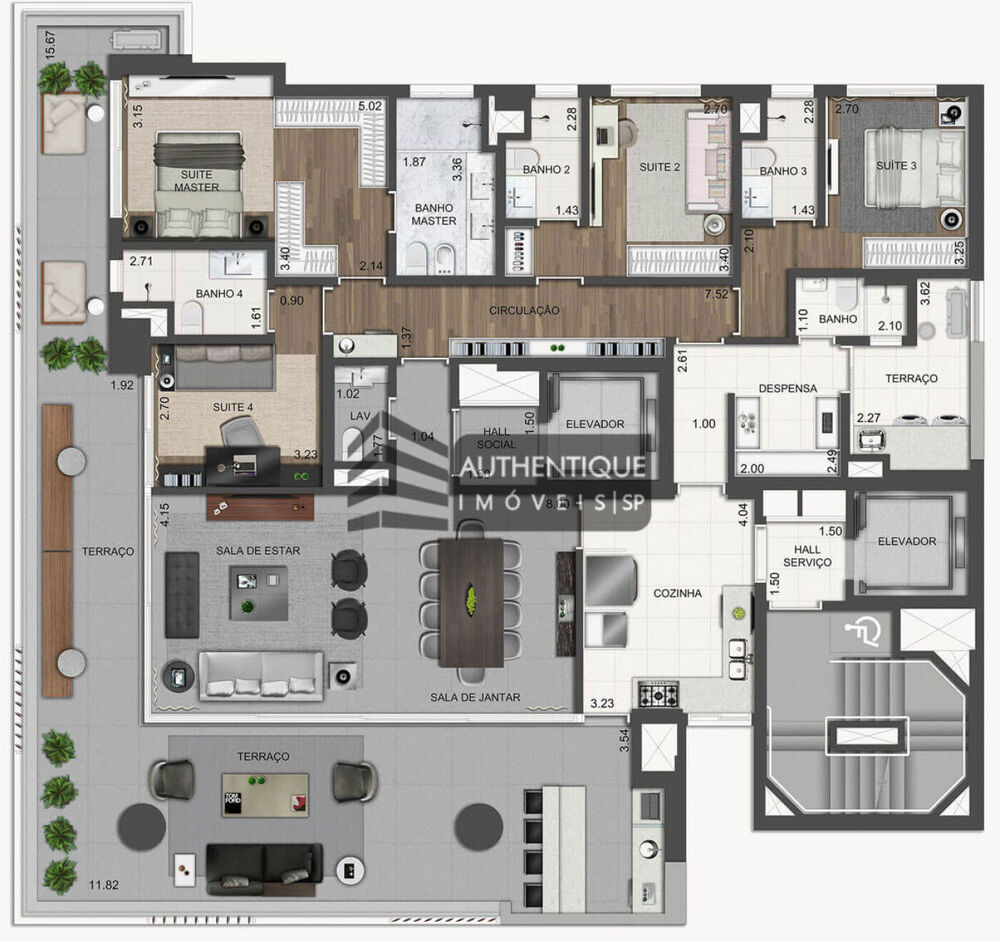 Apartamento, 4 quartos, 252 m² - Foto 2