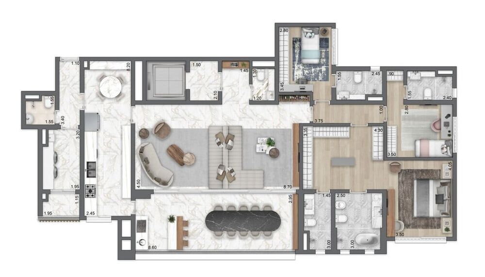 Apartamento à venda com 3 quartos, 174m² - Foto 3