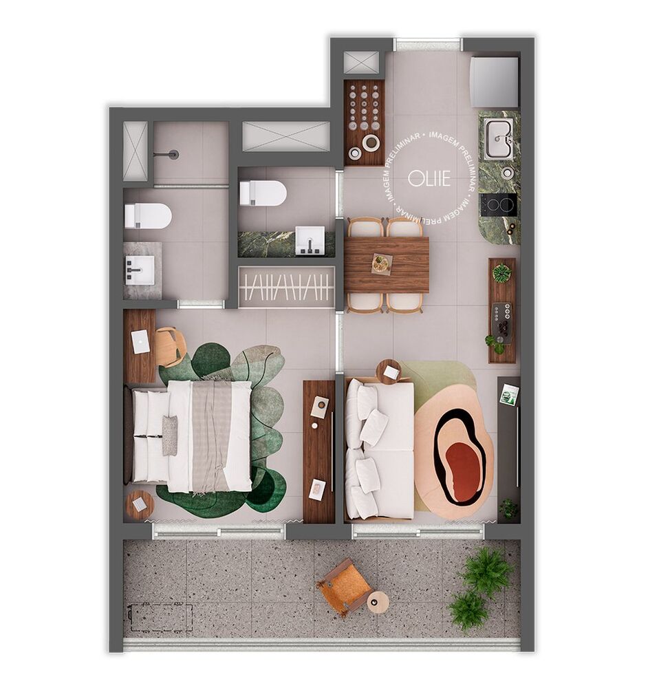 Apartamento à venda com 1 quarto, 46m² - Foto 6