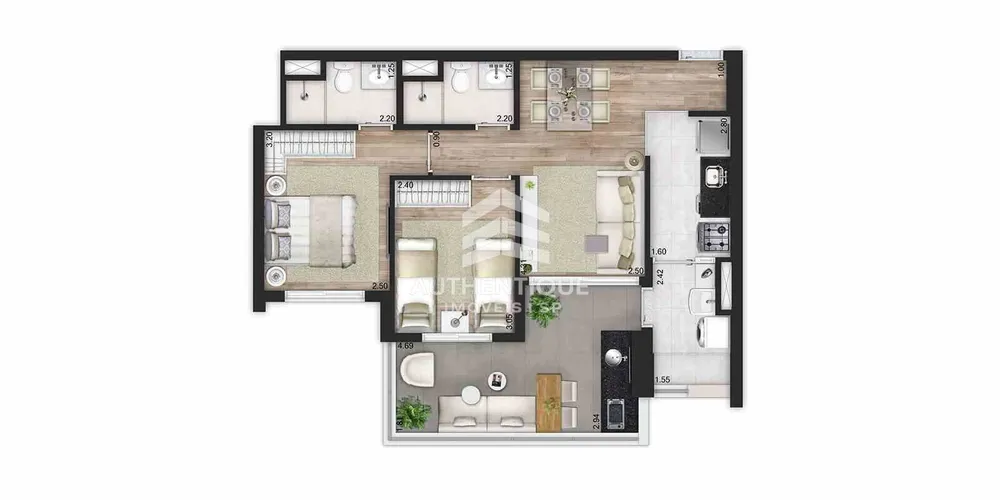 Apartamento, 3 quartos, 74 m² - Foto 41
