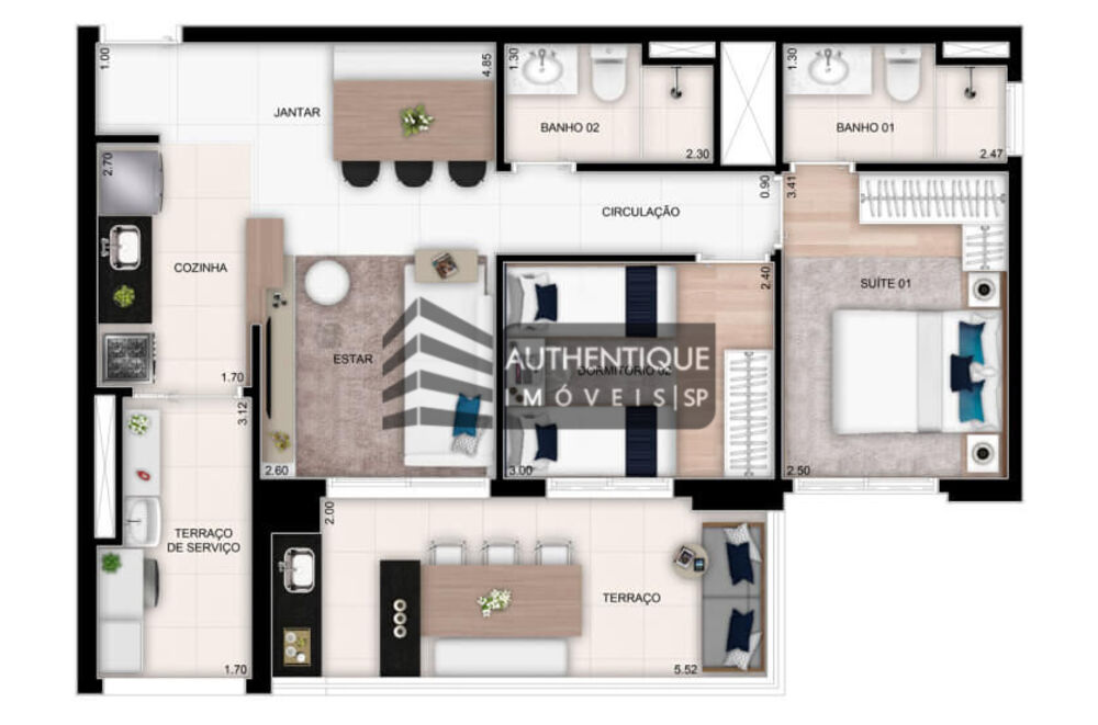 Apartamento, 3 quartos, 93 m² - Foto 3