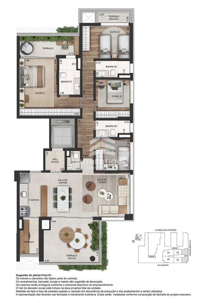 Apartamento, 4 quartos, 148 m² - Foto 3