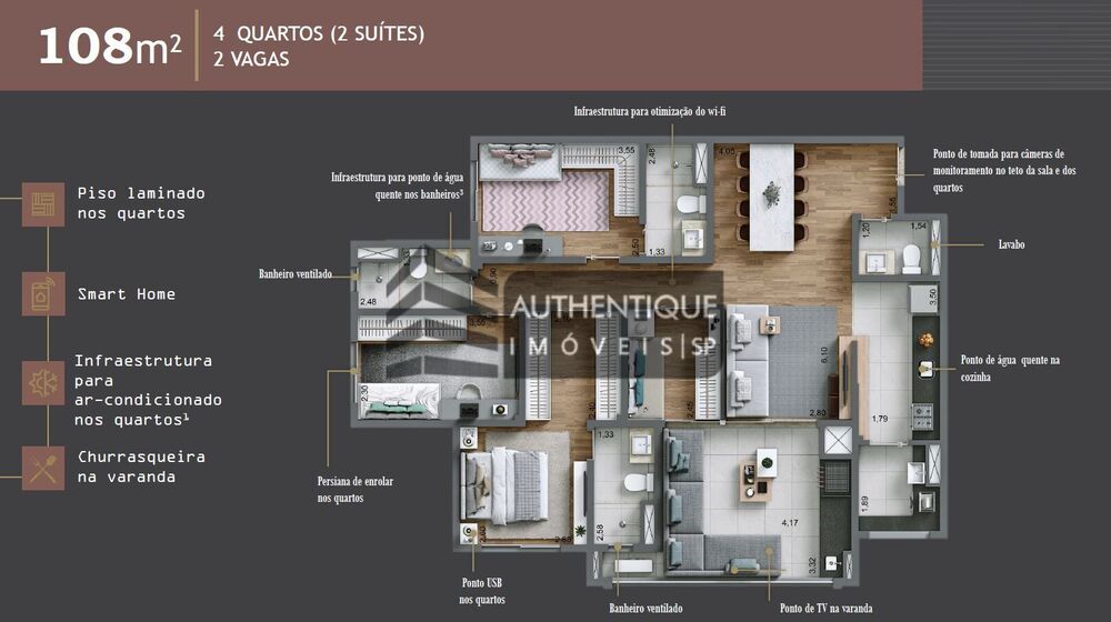 Apartamento, 3 quartos, 93 m² - Foto 2