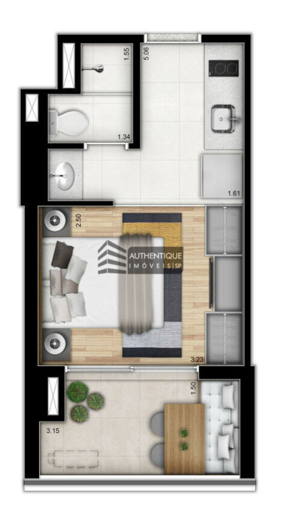 Apartamento, 1 quarto, 40 m² - Foto 3