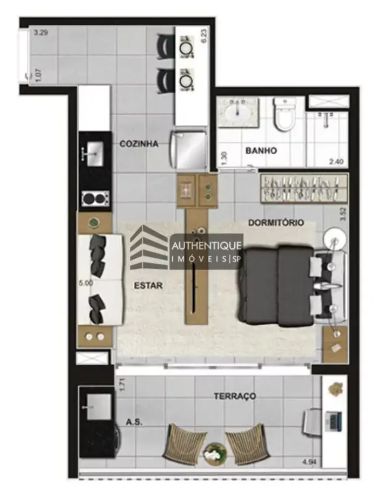 Apartamento à venda com 1 quarto, 42m² - Foto 8