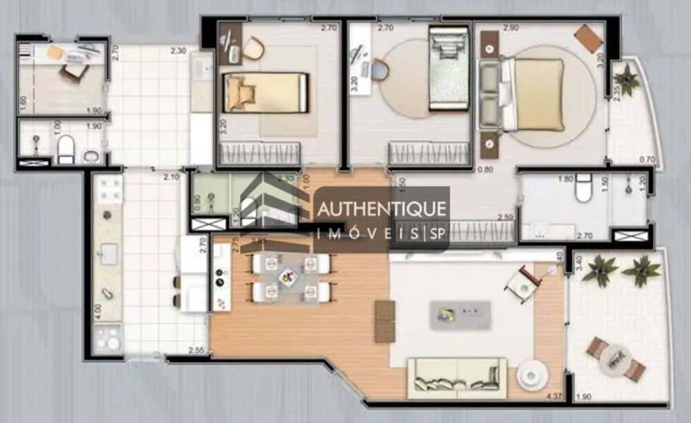Apartamento, 3 quartos, 103 m² - Foto 1
