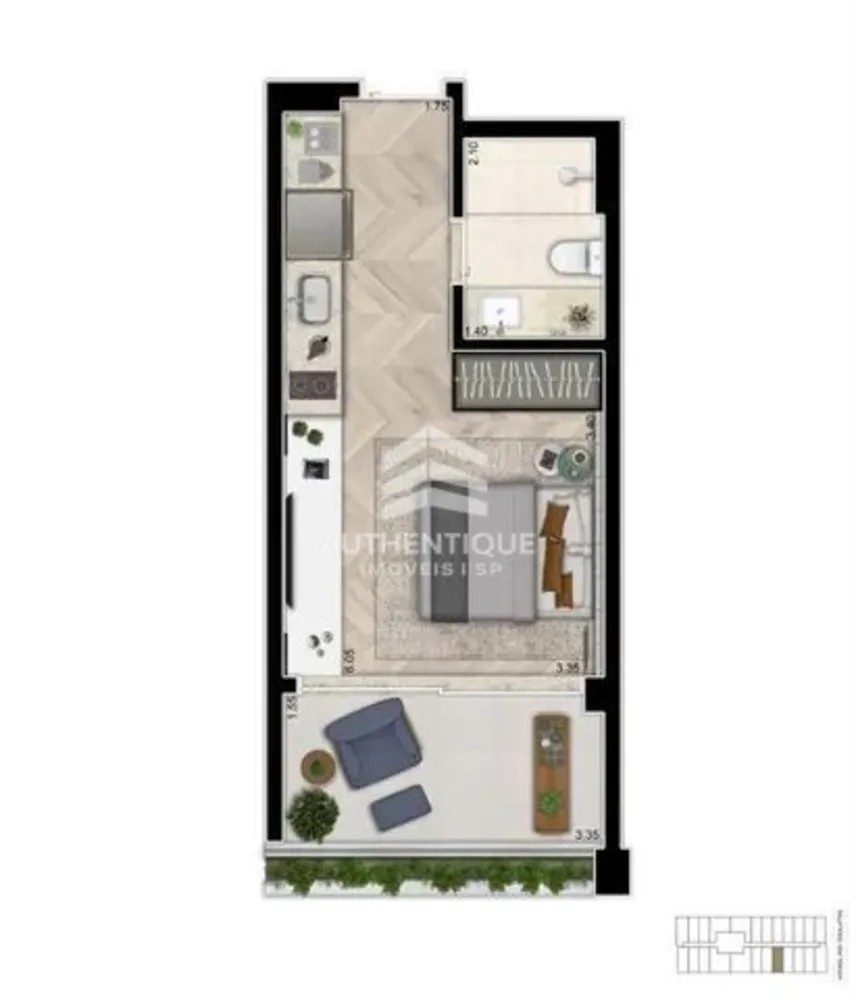 Apartamento, 1 quarto, 29 m² - Foto 13