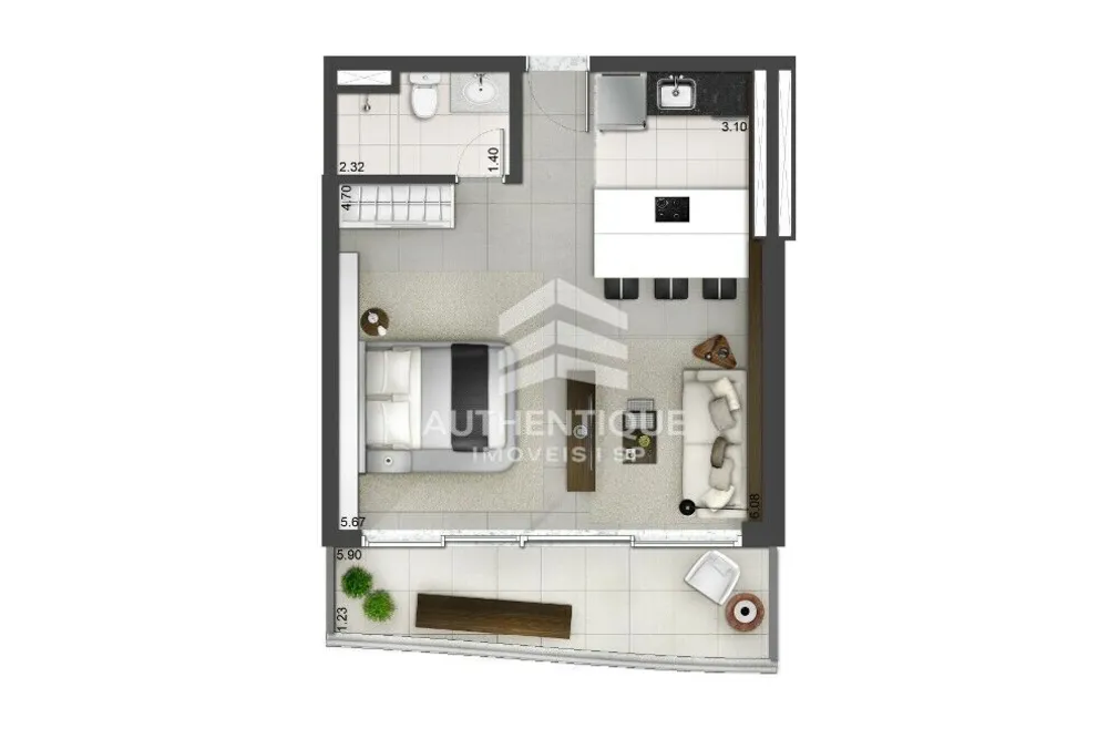 Apartamento, 1 quarto, 50 m² - Foto 10