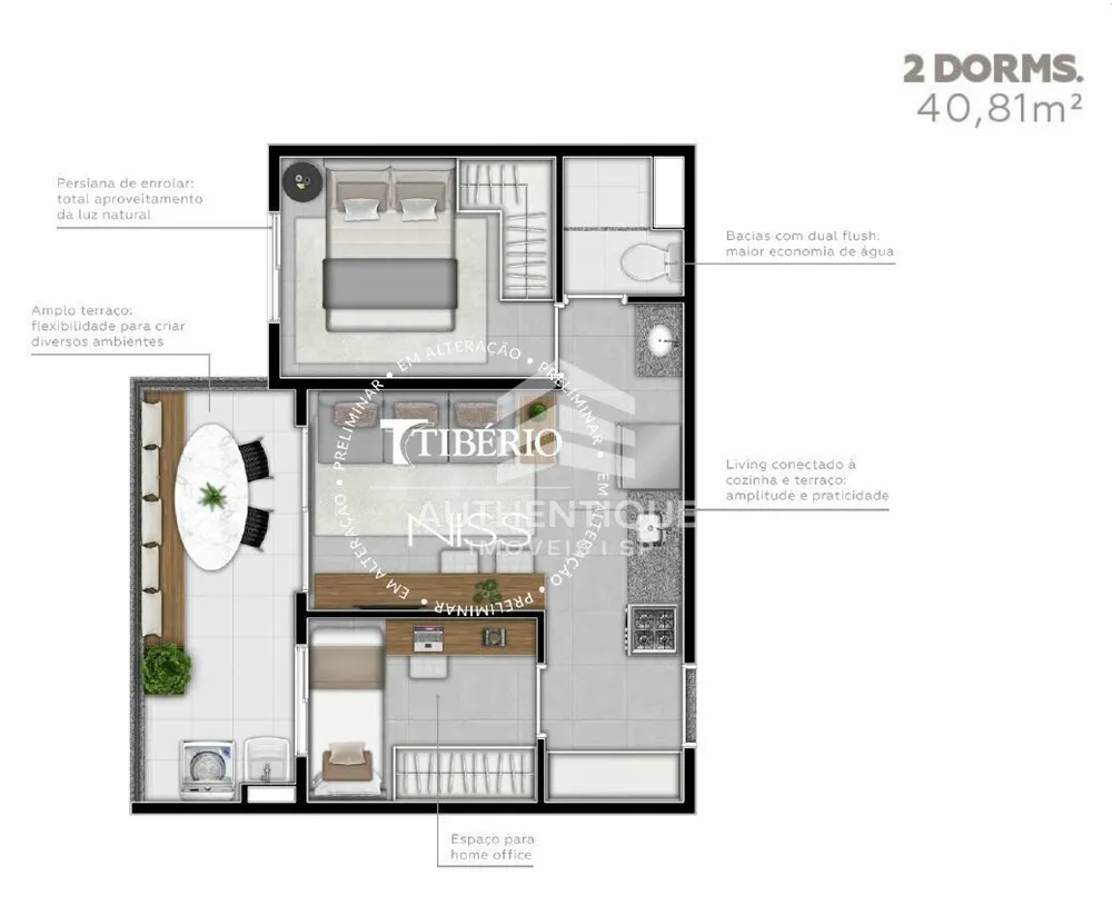 Apartamento, 1 quarto, 36 m² - Foto 7