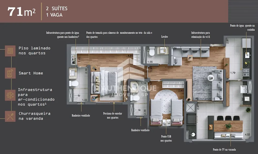 Apartamento, 2 quartos, 69 m² - Foto 12