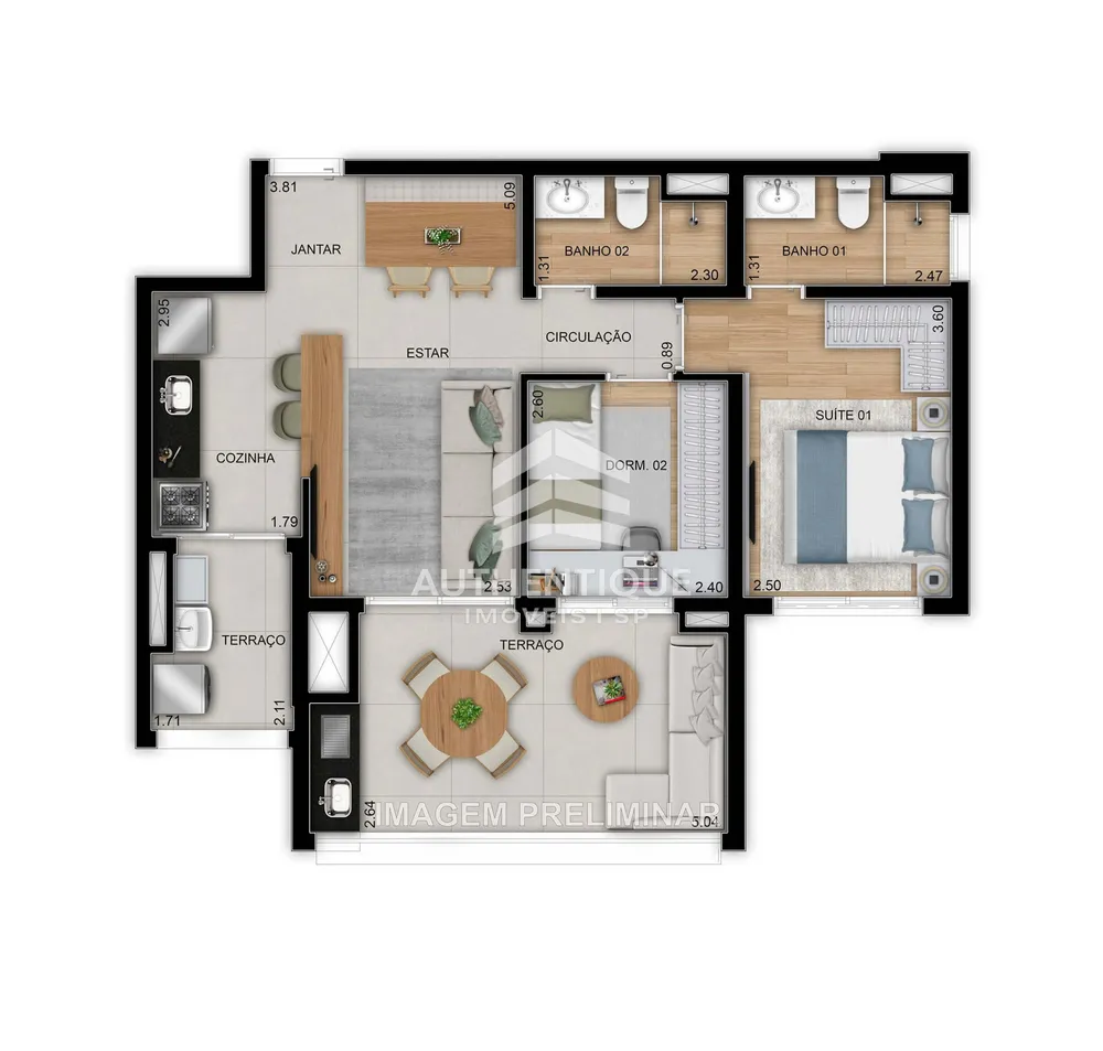 Apartamento, 2 quartos, 70 m² - Foto 9