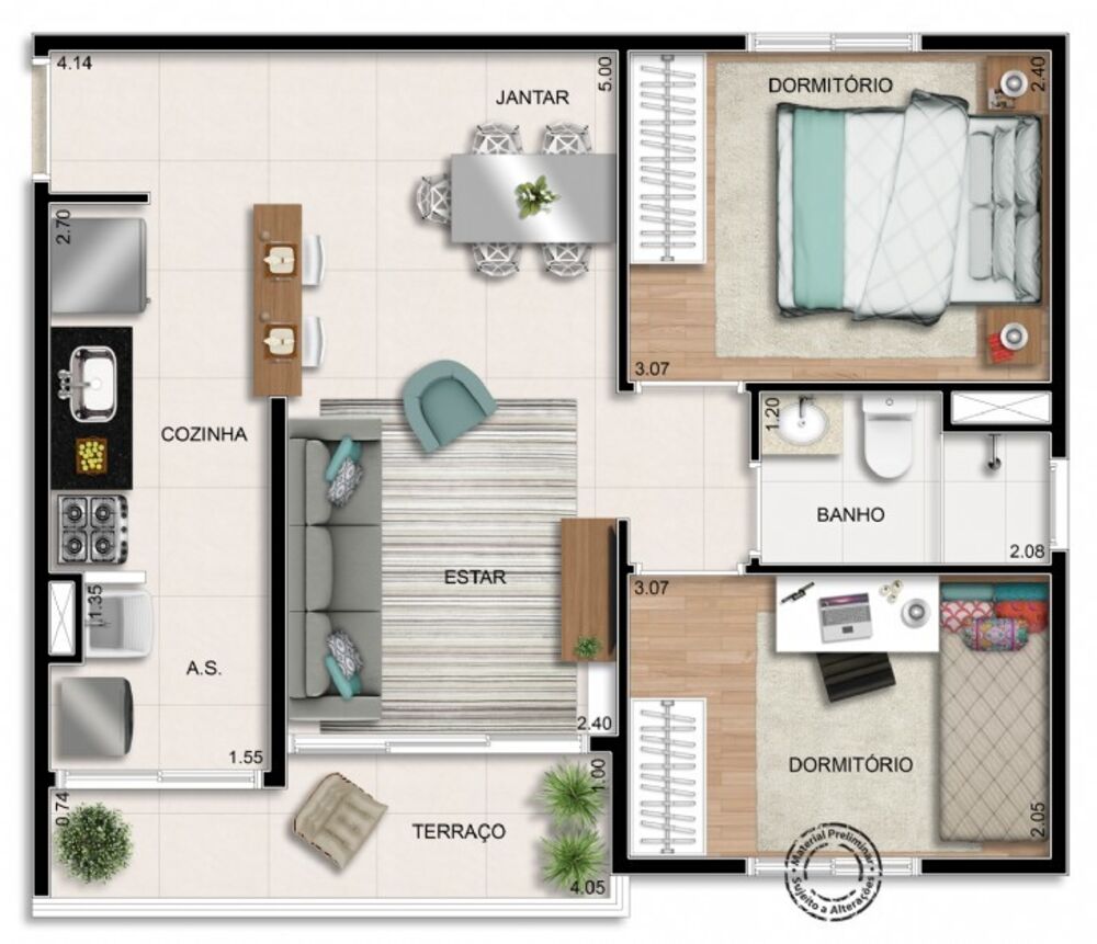 Apartamento, 2 quartos, 48 m² - Foto 4