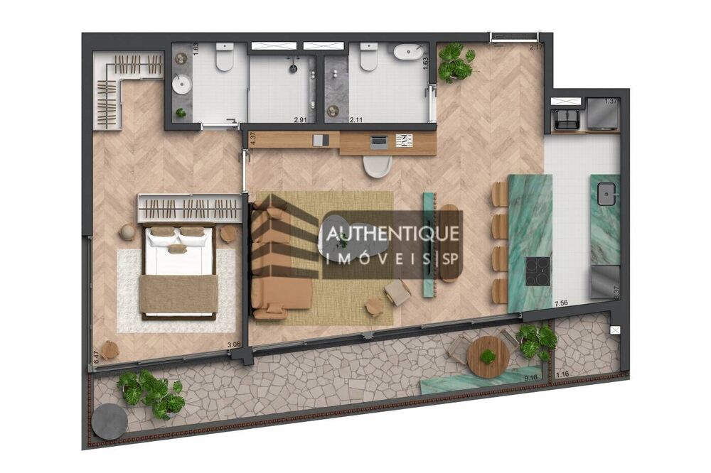 Apartamento, 1 quarto, 88 m² - Foto 3