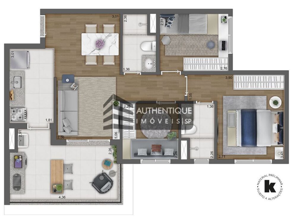 Apartamento, 3 quartos, 68 m² - Foto 11