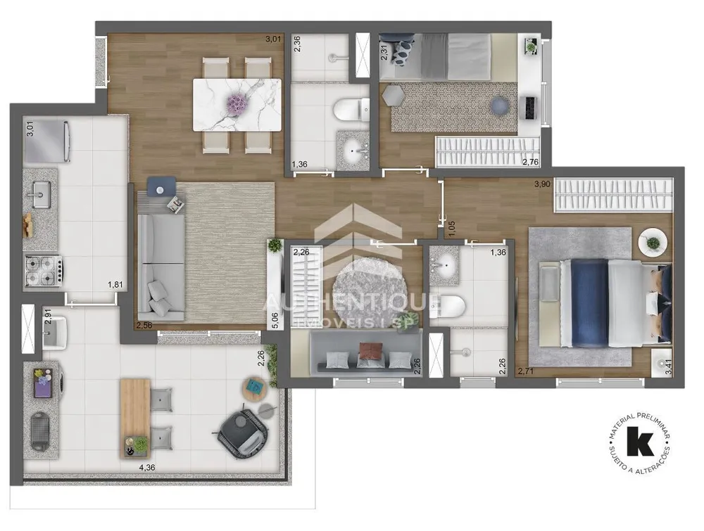 Apartamento, 3 quartos, 68 m² - Foto 37