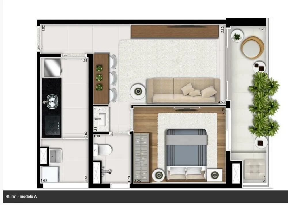 Apartamento, 1 quarto, 49 m² - Foto 14