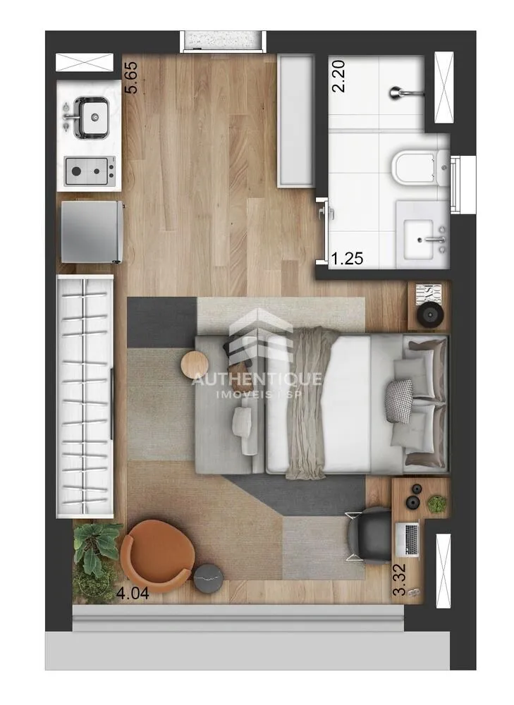Apartamento, 1 quarto, 25 m² - Foto 1