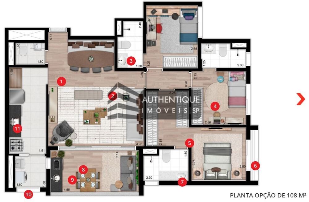 Apartamento à venda com 3 quartos, 81m² - Foto 3