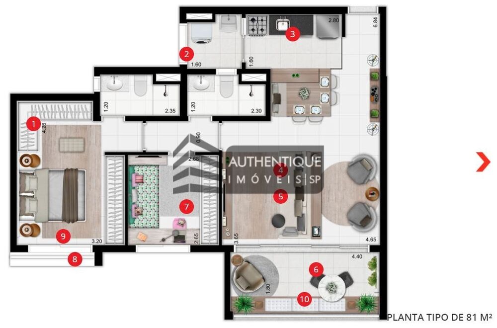 Apartamento à venda com 3 quartos, 81m² - Foto 4