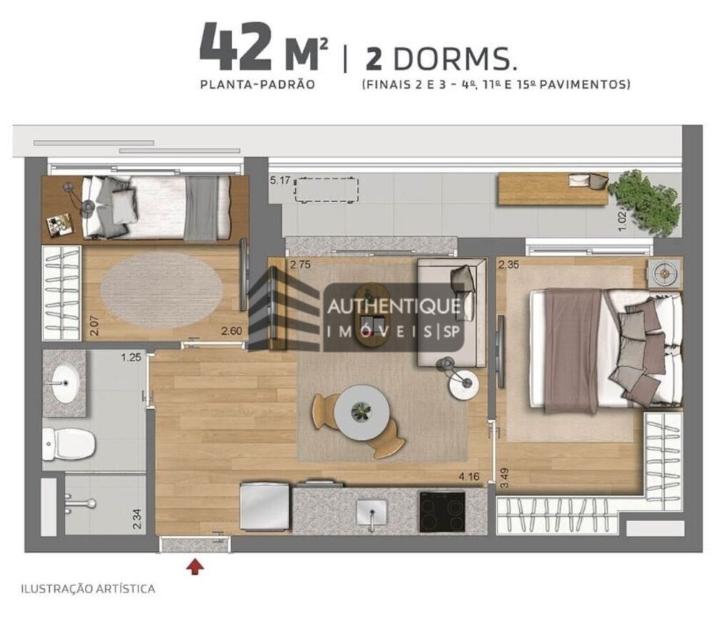 Apartamento, 1 quarto, 37 m² - Foto 1
