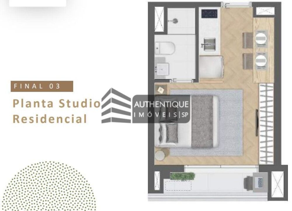Apartamento, 1 quarto, 22 m² - Foto 1