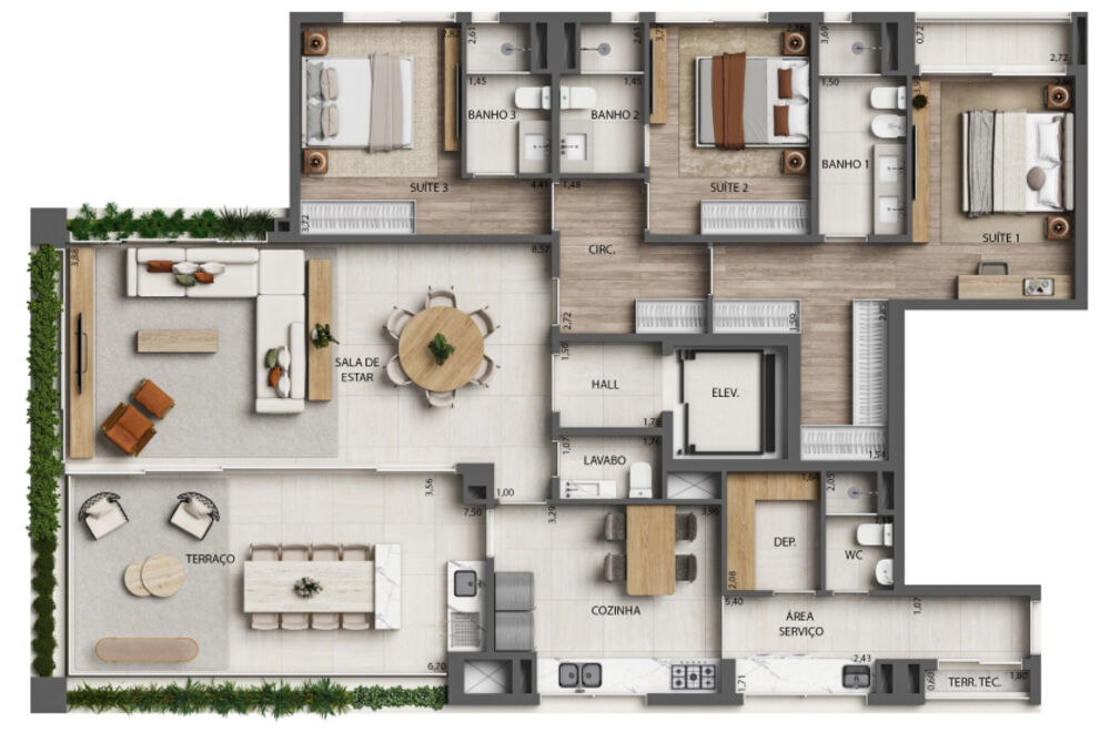 Apartamento, 3 quartos, 173 m² - Foto 2