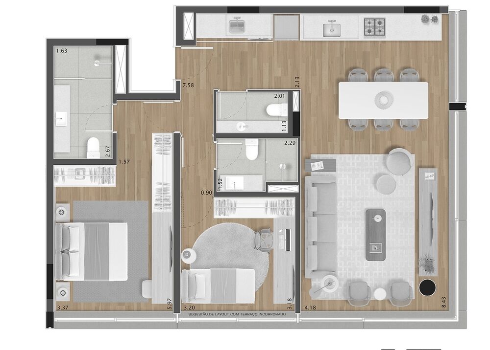 Apartamento à venda com 1 quarto, 70m² - Foto 19