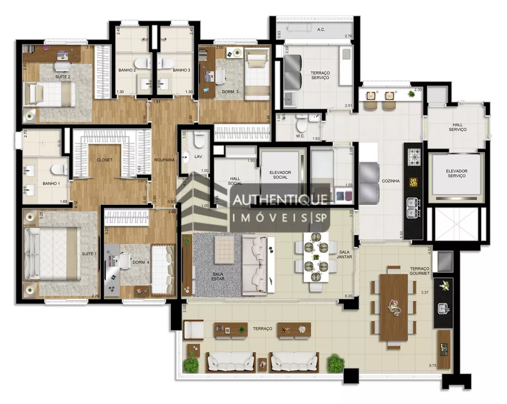 Apartamento, 4 quartos, 173 m² - Foto 2