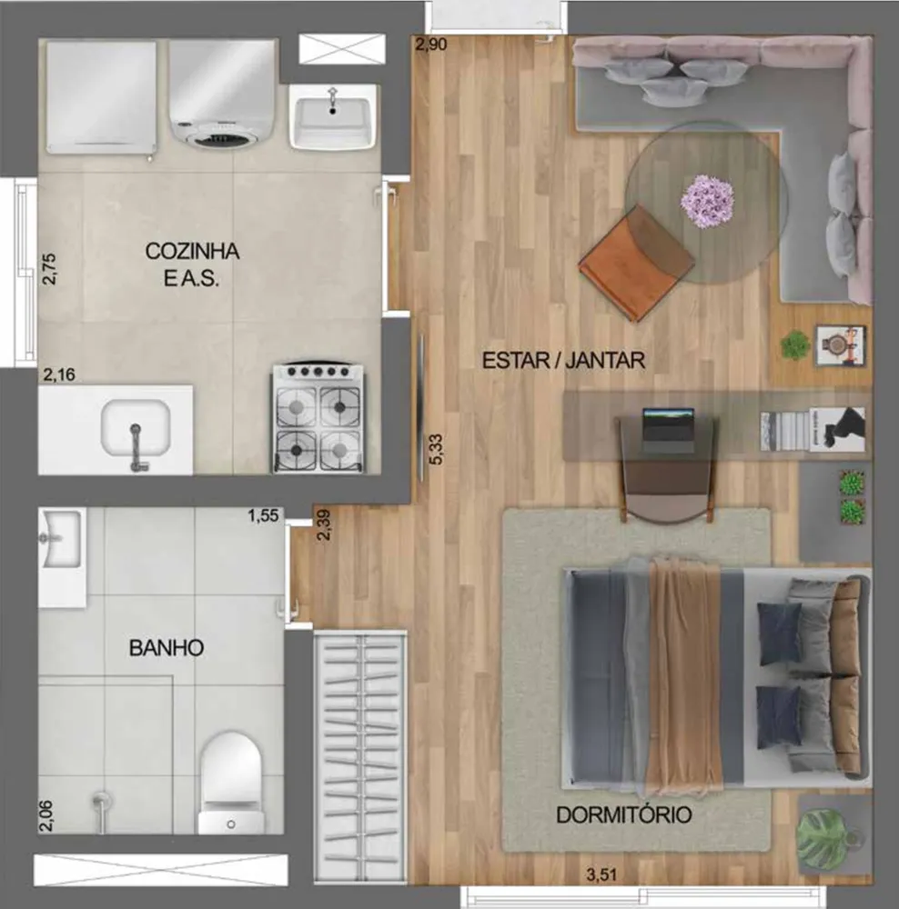 Apartamento, 1 quarto, 27 m² - Foto 4